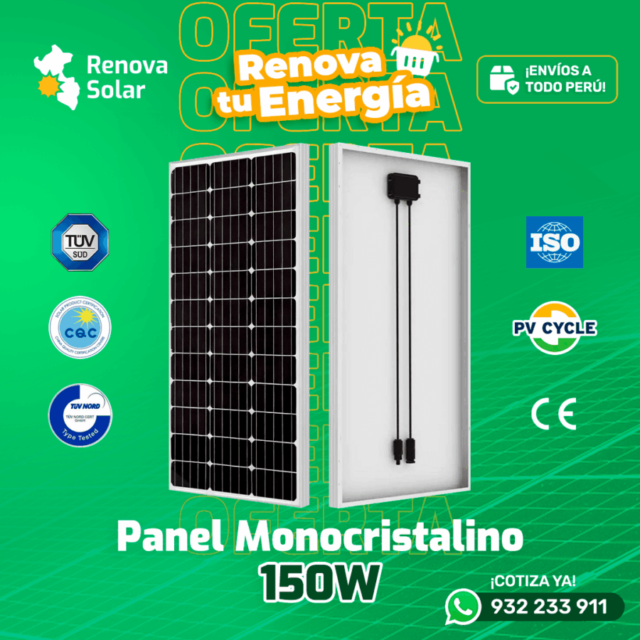 Panel Solar Monocristalino 150W