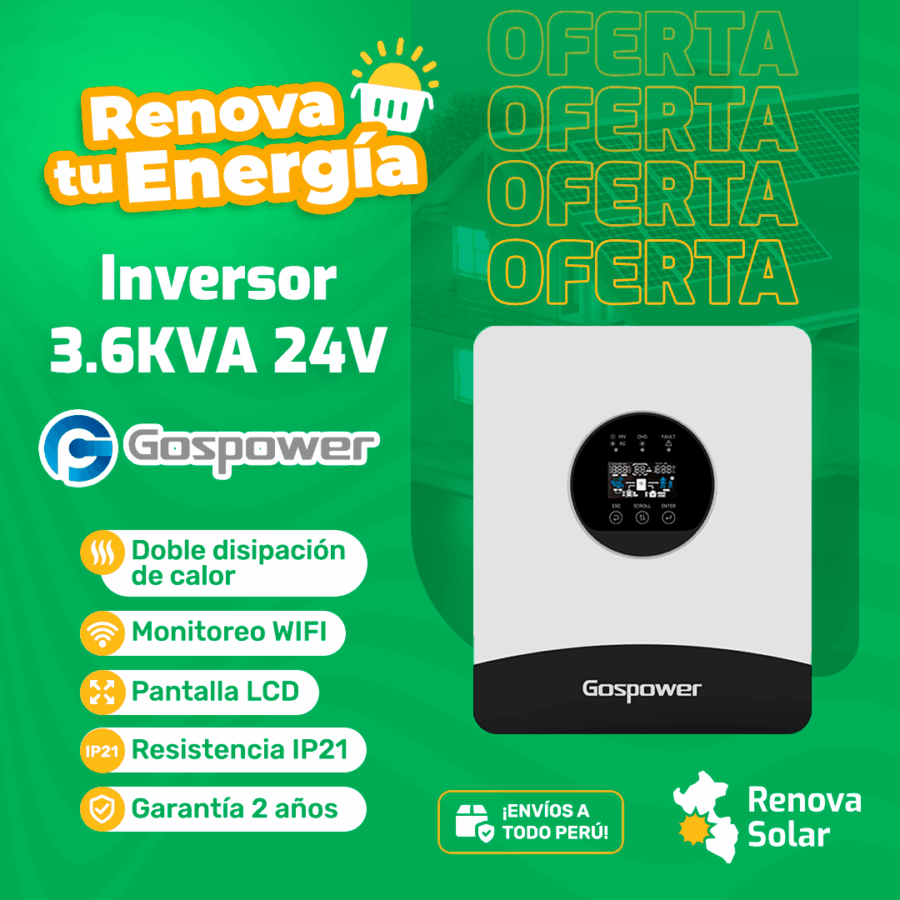 Inversor gospower 3600VA