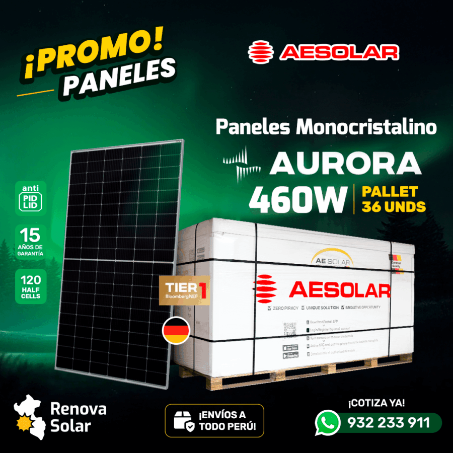 Panel Solar 460W 24V AE Solar Monocristalino PERC