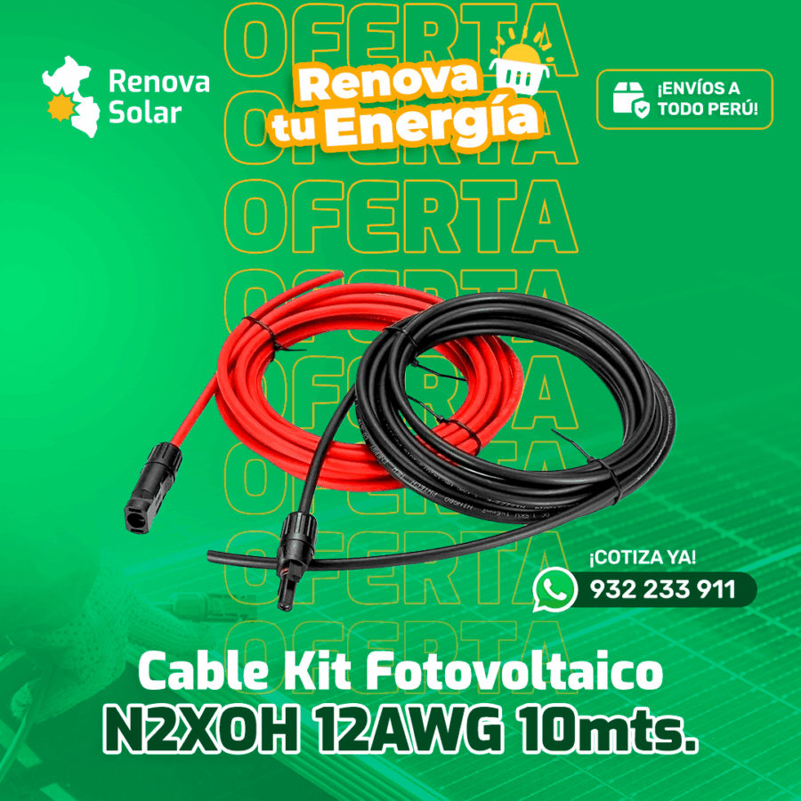 Cable Kit Fotovoltaico N2XOH 12AWG 10mts.