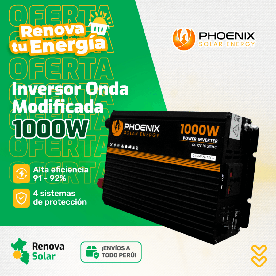 Inversor Onda Modificada 12V 1000W
