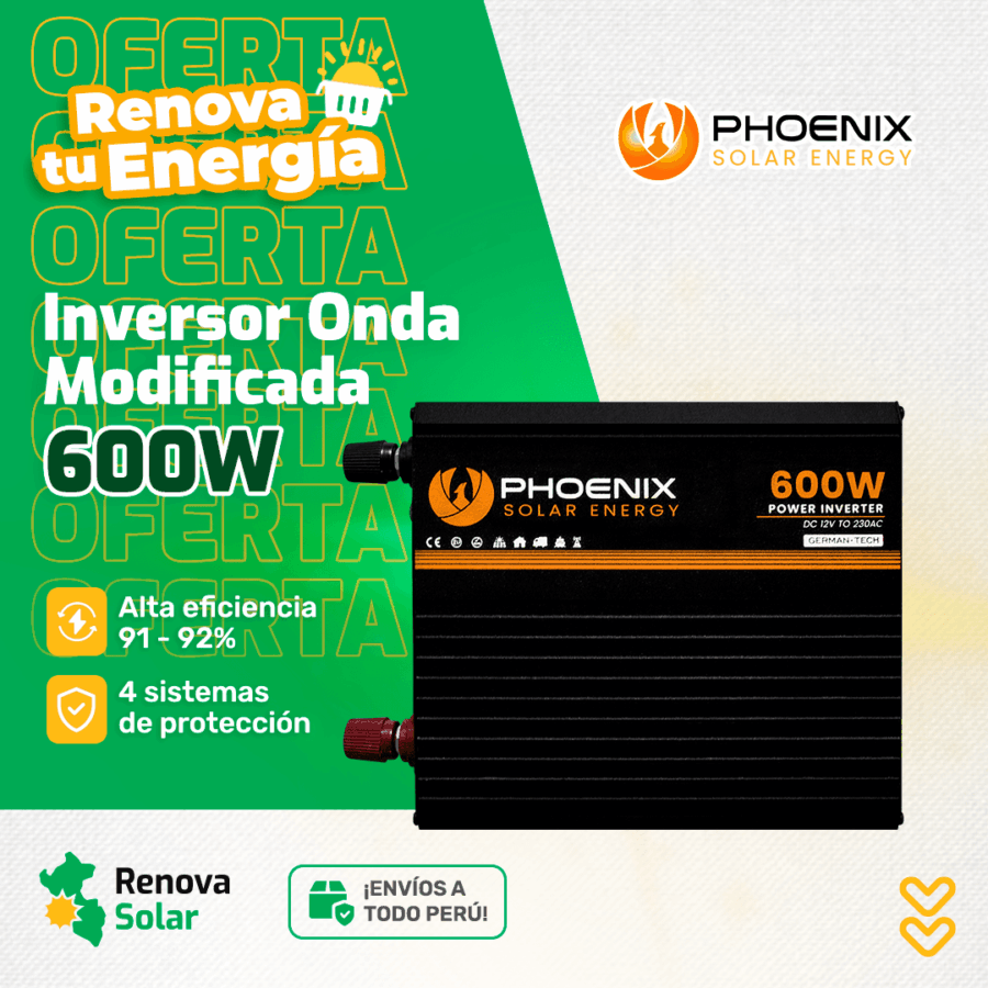 Inversor Onda Modificada 12V 600W