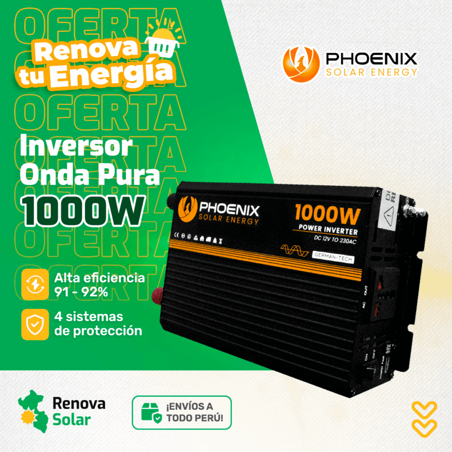 Inversor Onda Pura 12V 1000W